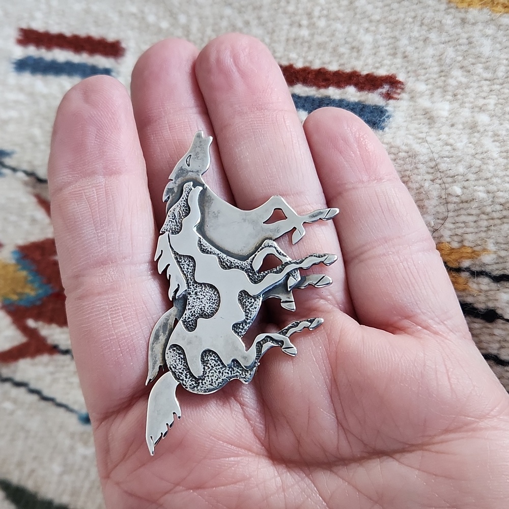 Fabulous Native American Navajo Sterling Horse Brooch By Frank Salcido ๐โฅ๏ธ - Picture 7 of 11